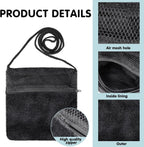 Sweetude 2 Pcs Sugar Glider Pouch Breathable Carrying Bonding Pouch Soft Hamster Carrier with Strap Zipper Small Animal Travel Sleeping Bag Cage Accessories for Rat Reptile Other Small Pets(Black) - Image 4