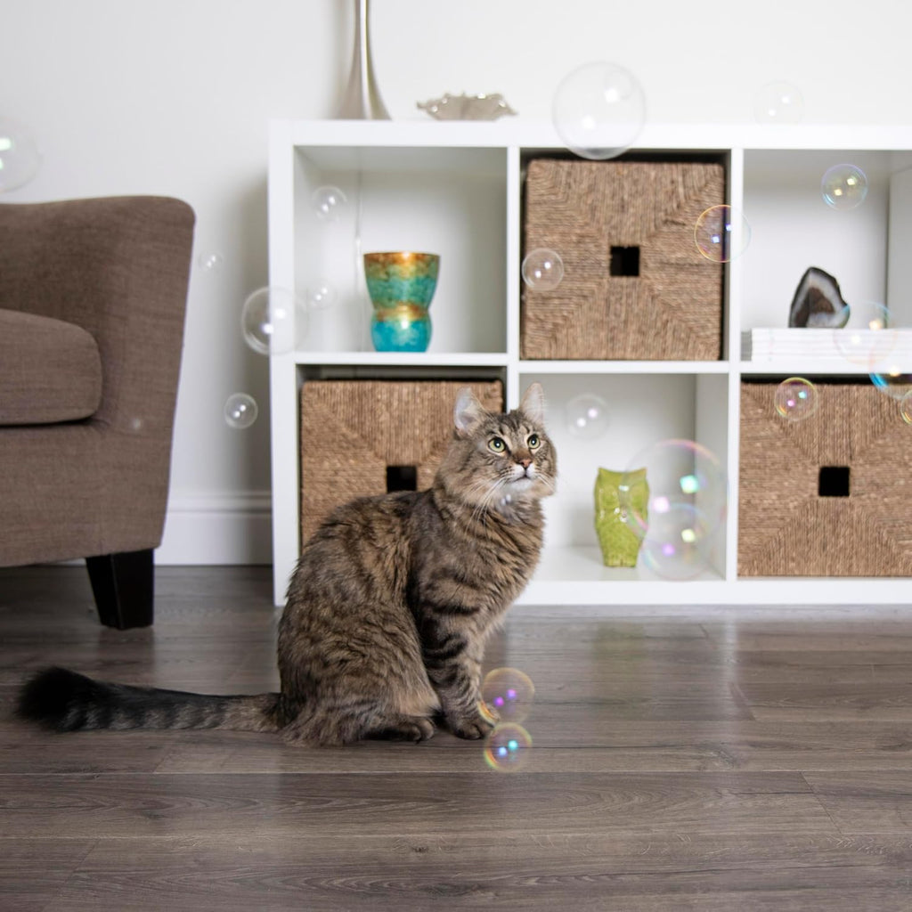 SmartyKat brand interactive cat toy bubble bottle ready for playtime