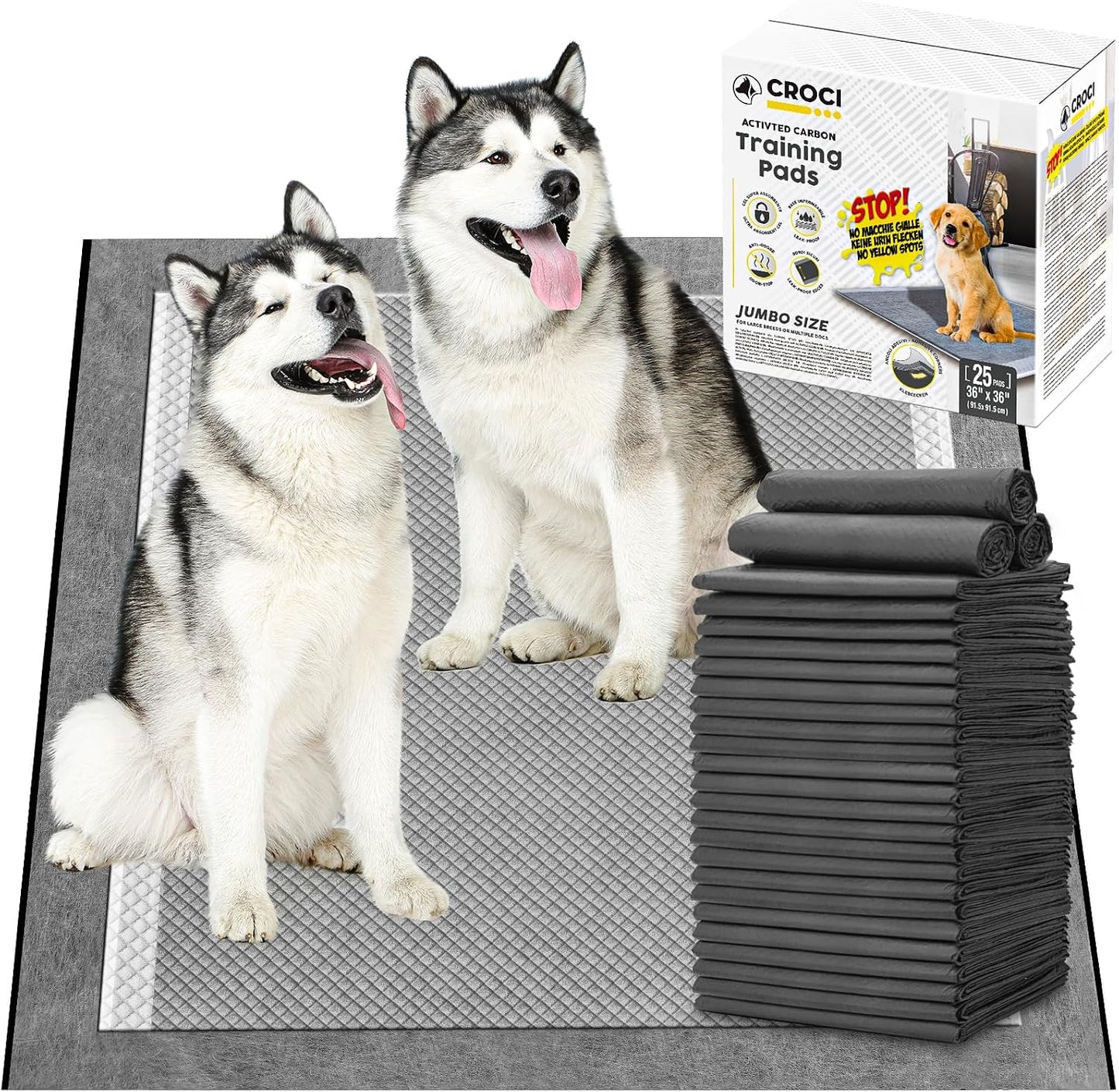 CROCI Charcoal Puppy Pads with Adhesive Tabs, 28x34in Extra Large Pee Pads for Dogs, Odor-Control Super Absorbent Quick-Dry Leak-Proof, Disposable (40 Counts) - Image 14