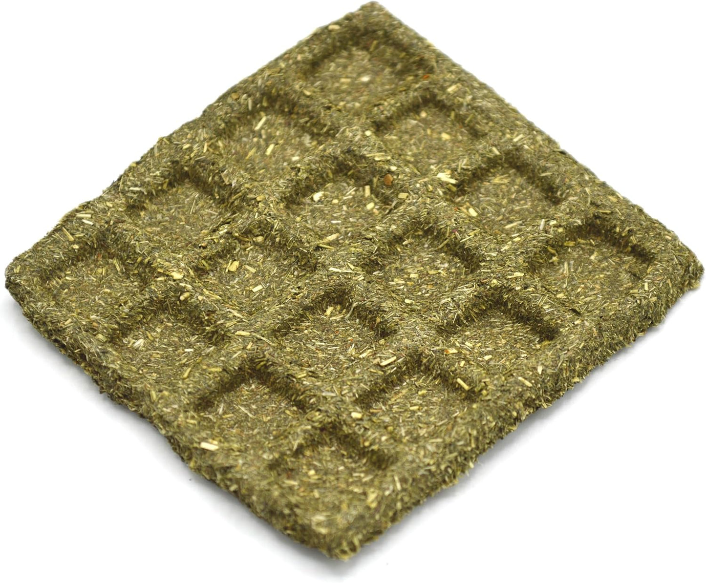 High fiber Timothy hay waffle chew toy for rabbit dental care