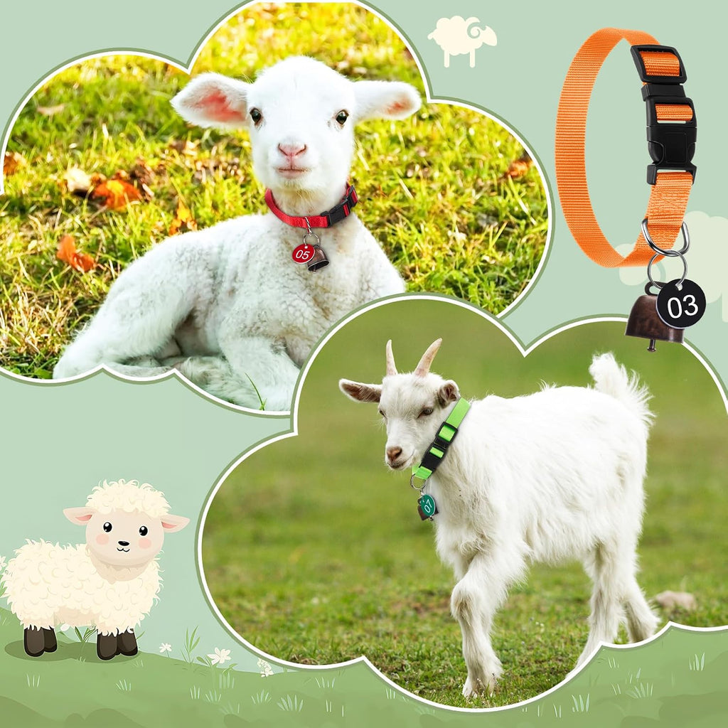 Foilswirl multi color goat collars pack spread out to show assorted weather resistant straps.