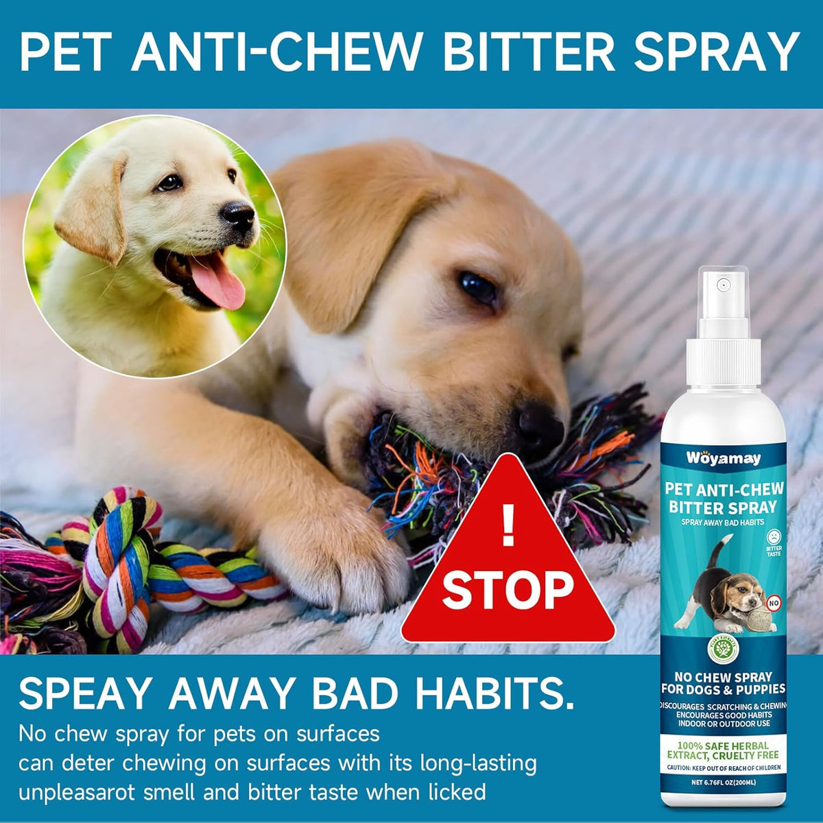 Woyamay bitter apple dog training spray bottle