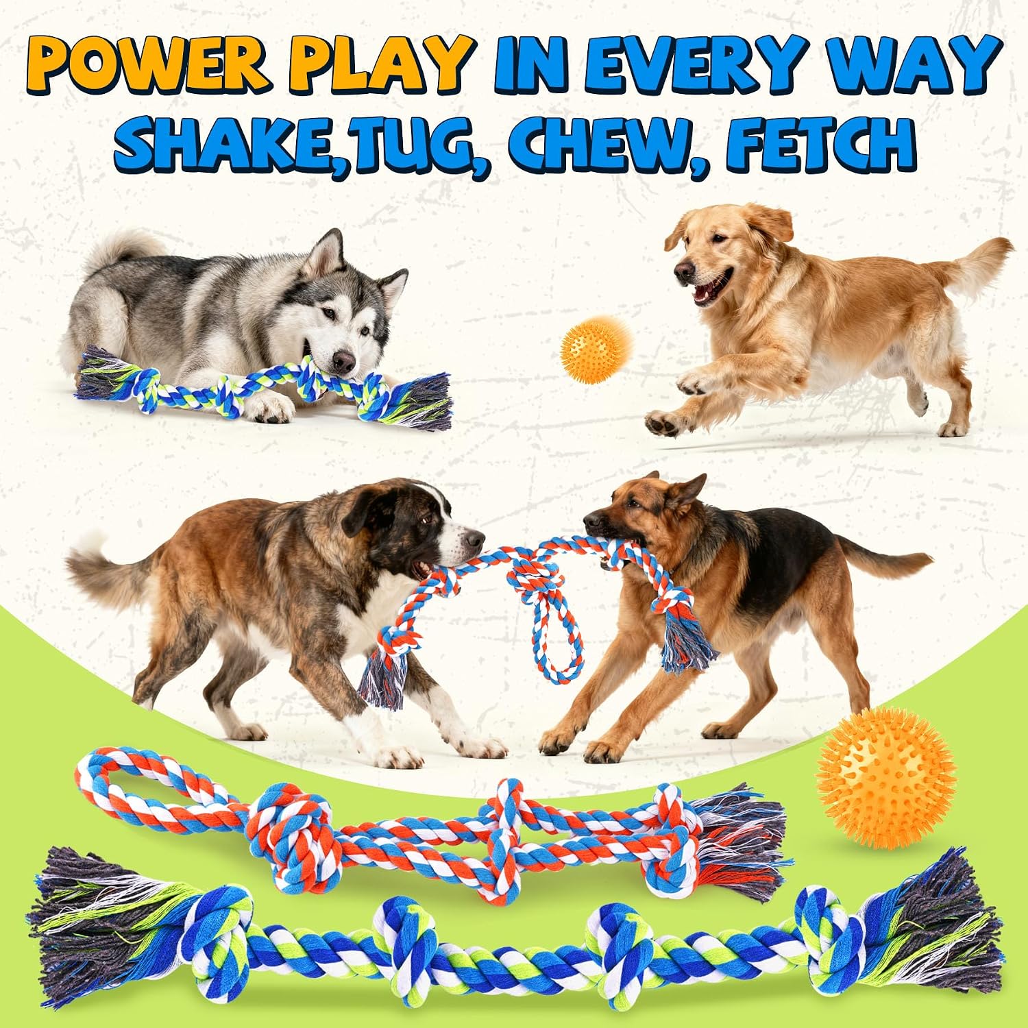 PatsFran interactive squeaky ball being squeezed to show premium rubber texture for fetching