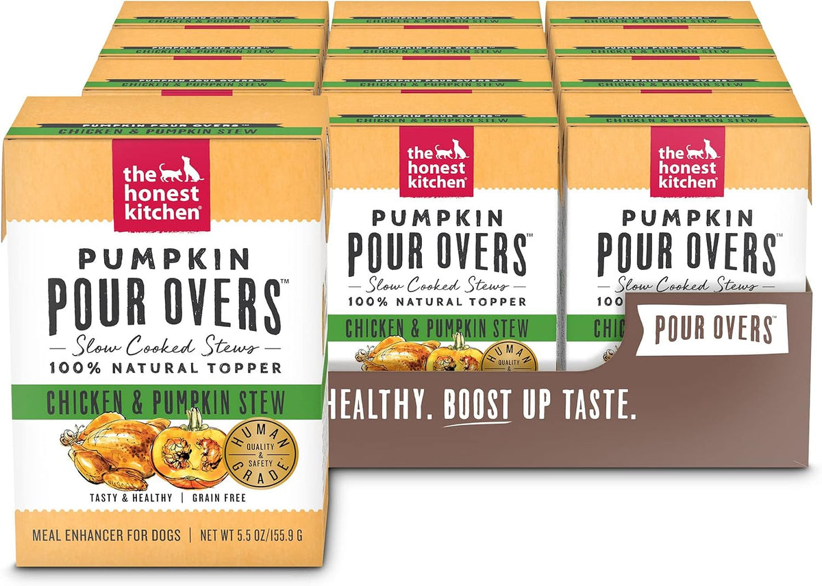 The Honest Kitchen Human Grade Pumpkin POUR OVERS Wet Toppers for Dogs (12 Pack), 5.5 oz - Salmon Stew - Image 9
