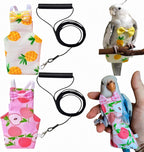 2Pcs Bird Diapers Bird Harness Flight Suits Diapers with 2Pcs 80 Inch Flying Leash Parrot Nappy Pigeon Pants Urine Wet Suit Costume for Cockatiel Conure Macaw Budgies Parakeet-Kiwi&Banana - Image 12