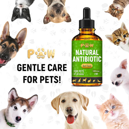 Antibiotics for Dogs | Antibiotics for Cats | Herbal Supplement for Digestion, Breathing, Urination | for Infections, Cough, Allergies | Beef Flavor & Cranberry | for All Pet Breeds | 2 Oz - Image 9