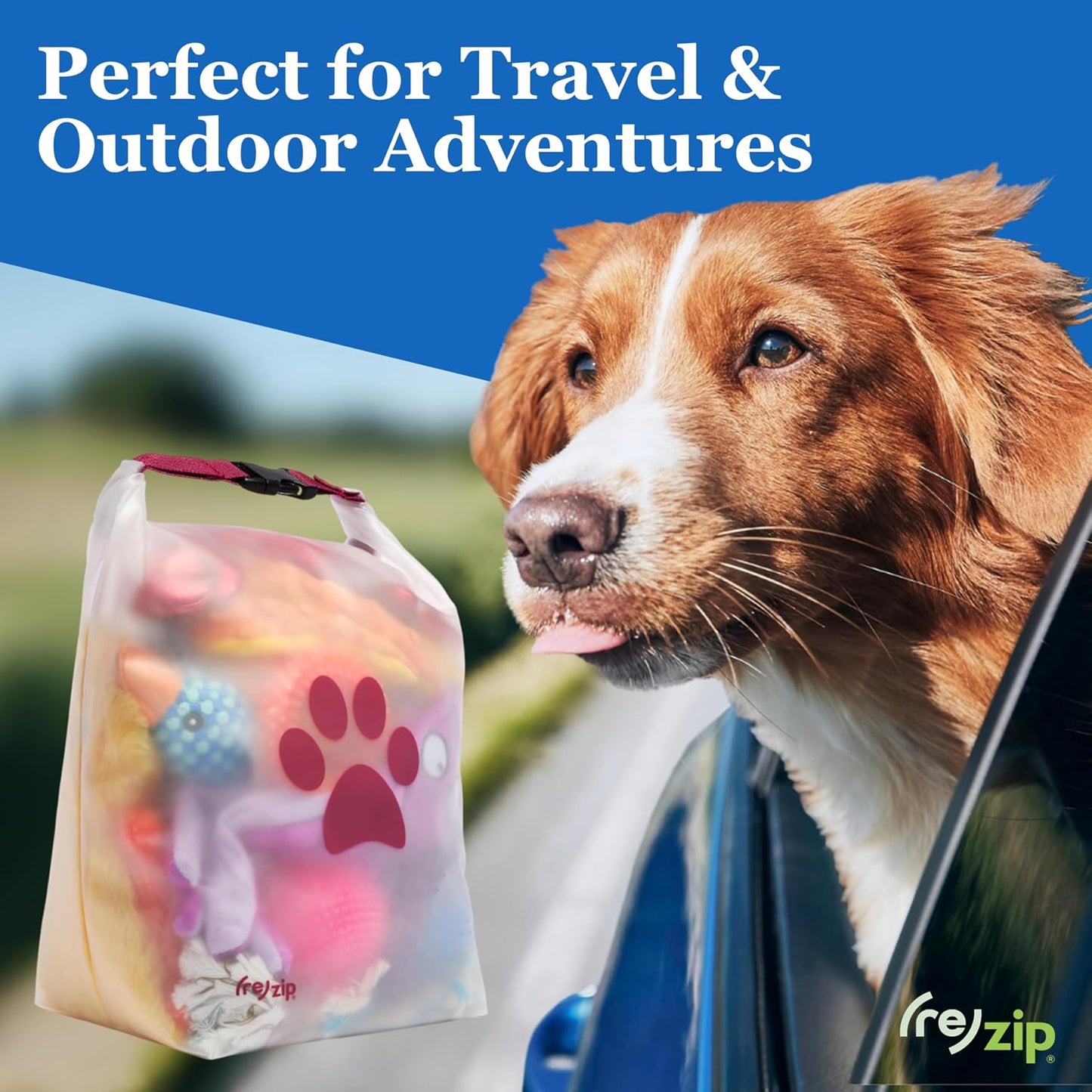 Rezip 14 cup pet food storage bag interior view