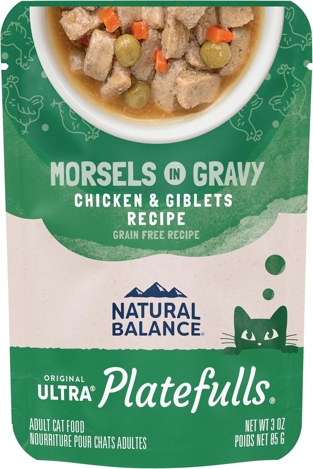 Natural Balance Original Ultra Platefulls Indoor Adult Grain Free Wet Cat Food, Chicken & Chicken Liver Recipe, 3 Ounce Pouch (Pack of 24) - Image 14