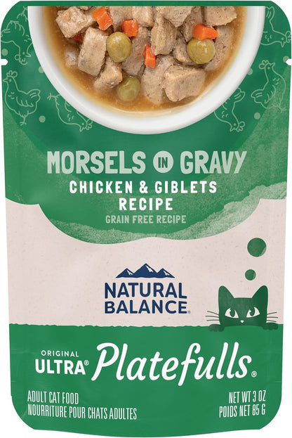 Natural Balance Original Ultra Platefulls Indoor Adult Grain Free Wet Cat Food, Chicken & Chicken Liver Recipe, 3 Ounce Pouch (Pack of 24) - Image 14