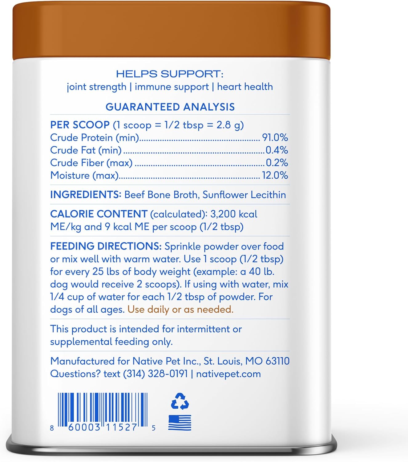 Native Pet Bone Broth for Dogs - Made with Real Beef Bone Broth, Dog Food Toppers for Picky Eaters - Provides Extra Hydration & Nutrition for Joint Strength, Immunity & Heart Health-48 Scoops - Image 8