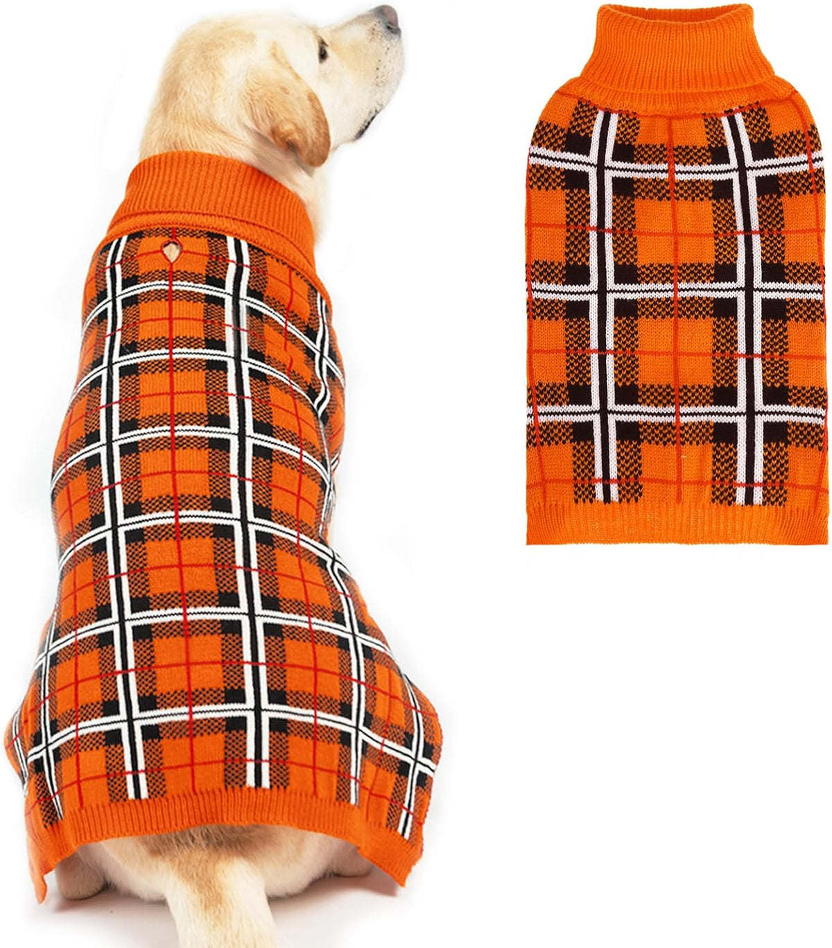 PUPTECK Dog Sweaters for Large Medium Small Dogs - Fall Classic Plaid Style Puppy Holiday Winter Coat Clothes Warm - Image 13