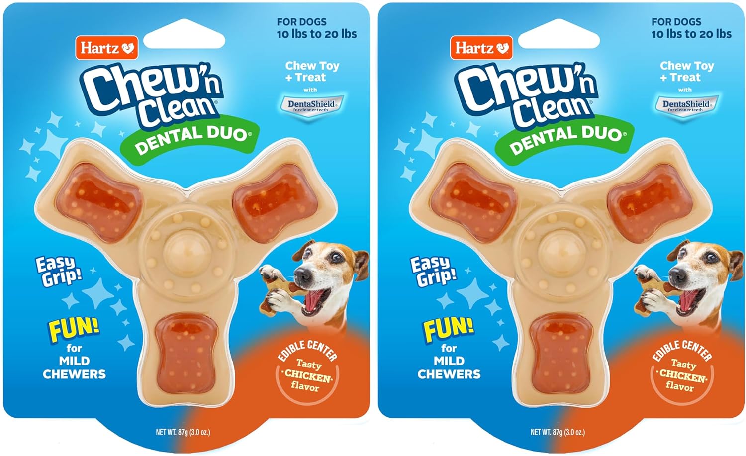 Hartz Chew 'n Clean Chew Toy and Treat in One Chicken Flavored Tri-Point Dog Toy, Small - Image 10