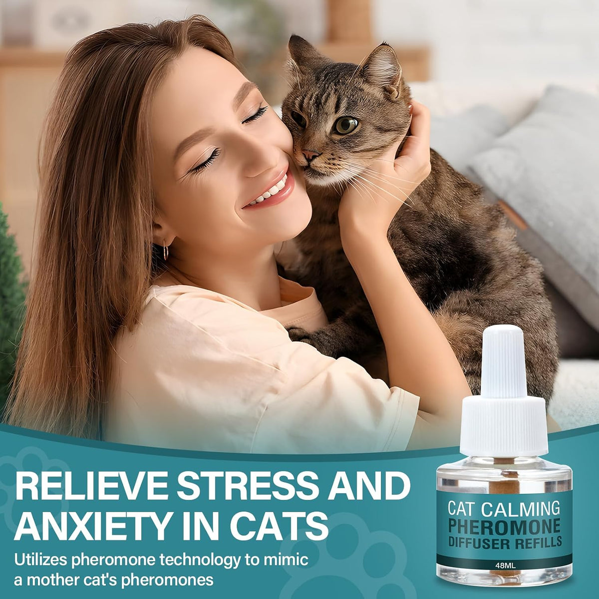Six forty eight milliliter vials of cat plug in pheromones for anxiety management