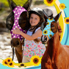 Close up of 3D eye cut design on Qualirey horse fly mask