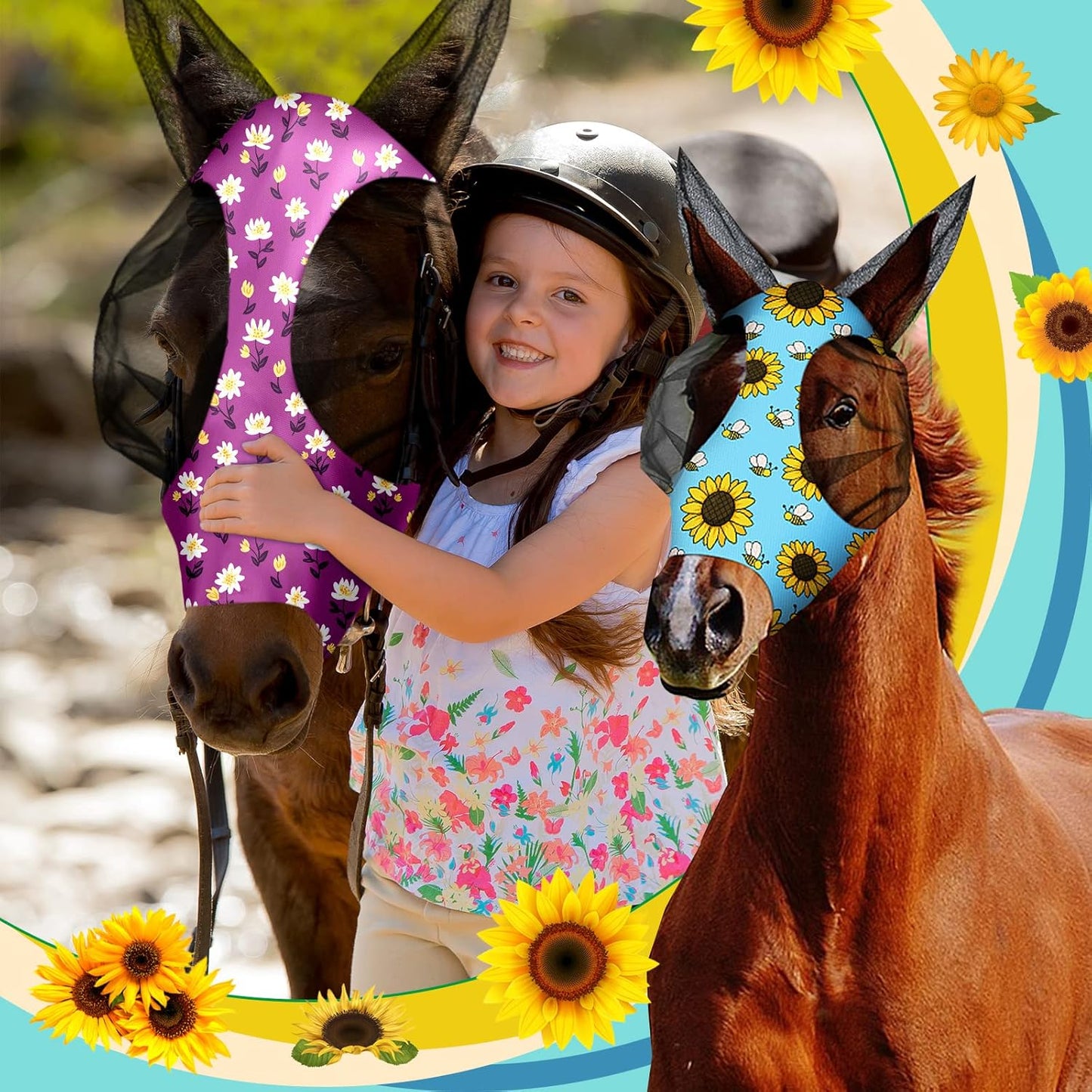 Close up of 3D eye cut design on Qualirey horse fly mask