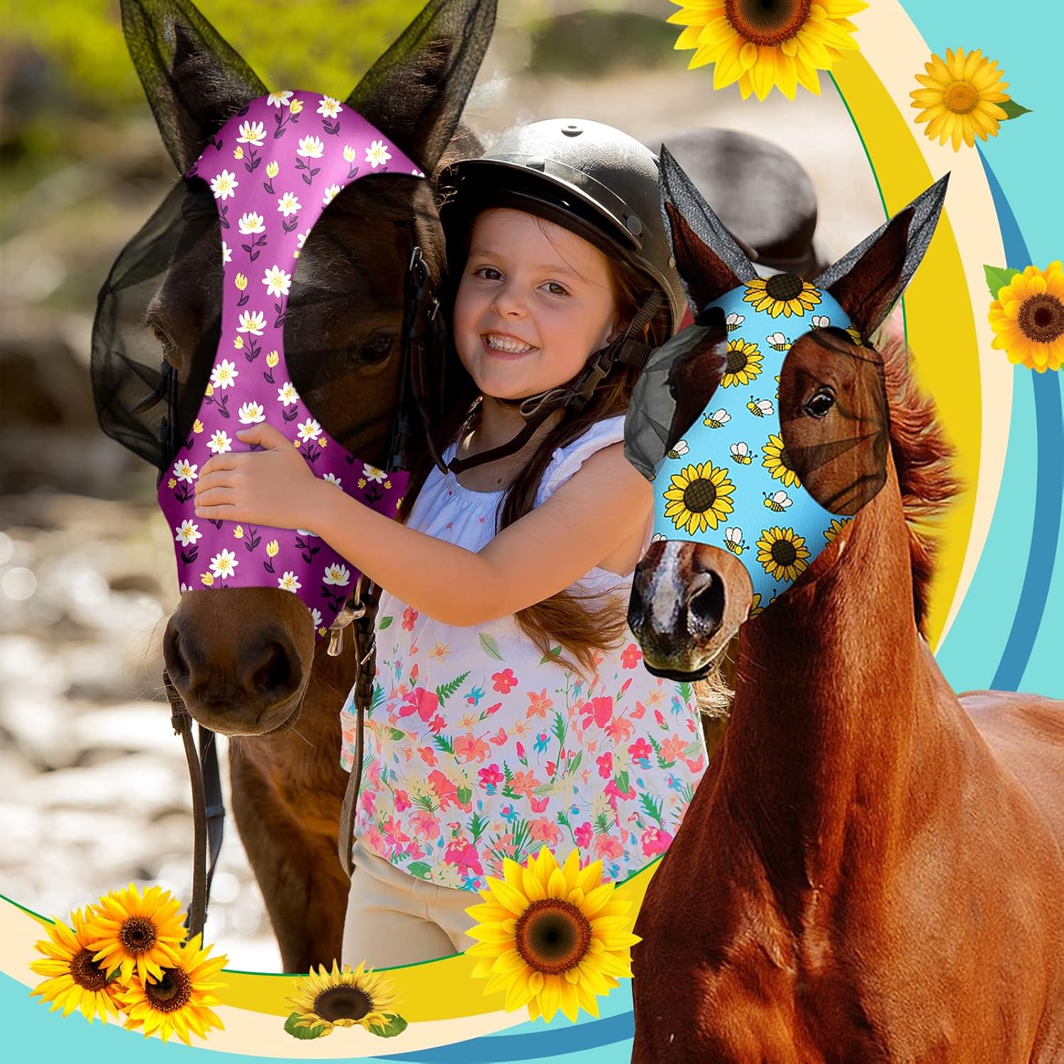 Close up of 3D eye cut design on Qualirey horse fly mask