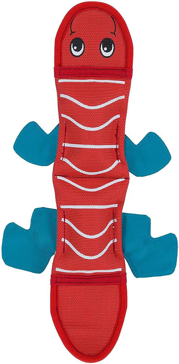 Outward Hound Fire Biterz Yellow Lizard Plush Firehose Material Interactive Dog Toy, Large - Image 13
