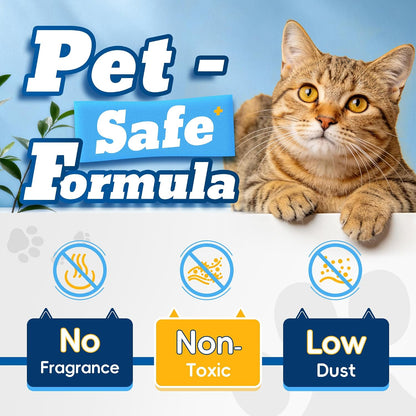 Low tracking blue and white silica cat litter pellets