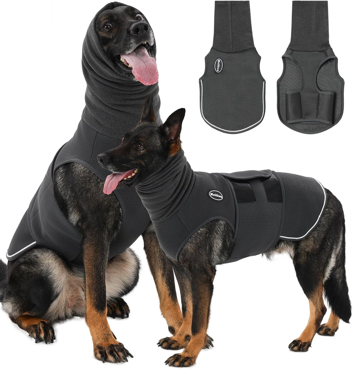 Meifsou Dog Anxiety Vest with Hood, Skin-Friendly Thunder Jacket for Dogs, 2-in-1 Dog Calming Shirt with Hood for Thunder, Fireworks, Separation - Keep Pet Calm Without Medicine, Dark Purple, Medium - Image 9