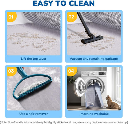 Non slip backing on premium imported grey pet litter catcher mat