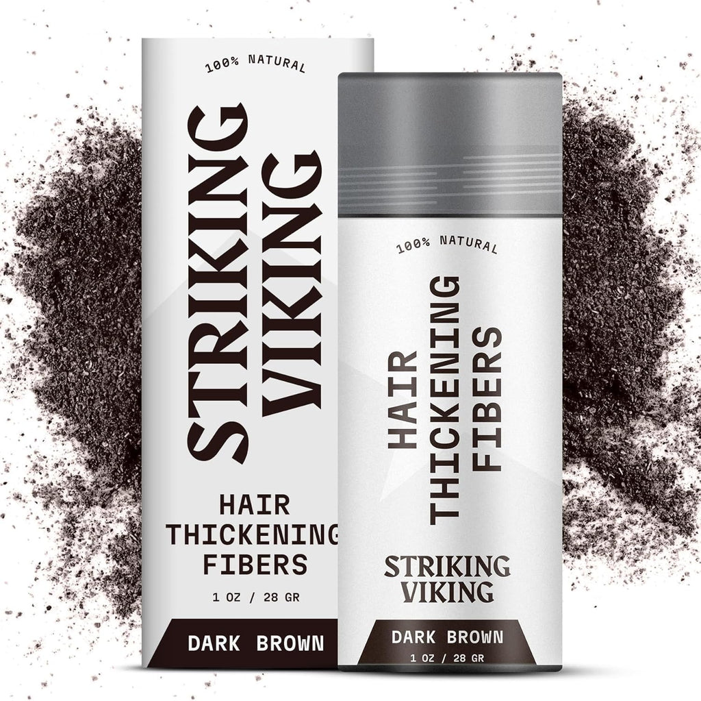 Striking Viking hair building fibers front view packaging