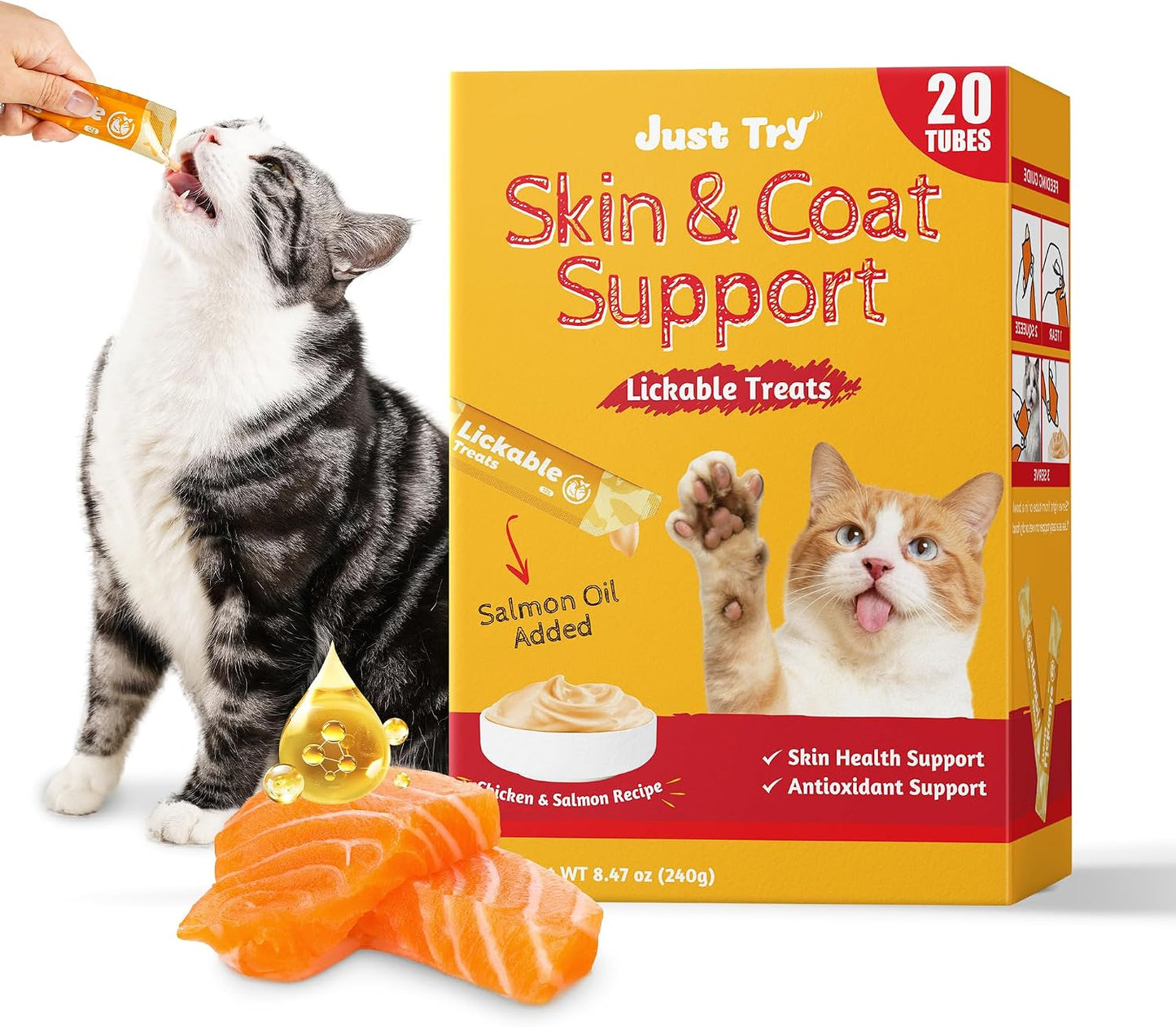 Healthy cat grass formula Just Try treats packaging