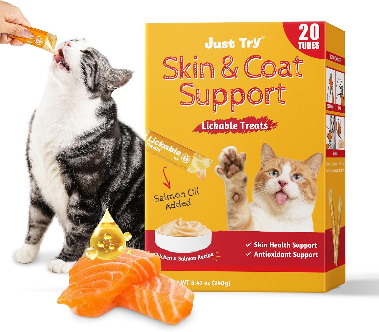 Healthy cat grass formula Just Try treats packaging