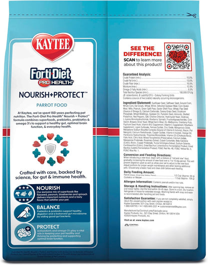 Kaytee Forti-Diet Pro Health Nourish+Protect Parrot Food, Comprehensive Nutrition Backed by Science, Digestive Health, Immune Support, 5 pounds - Image 12