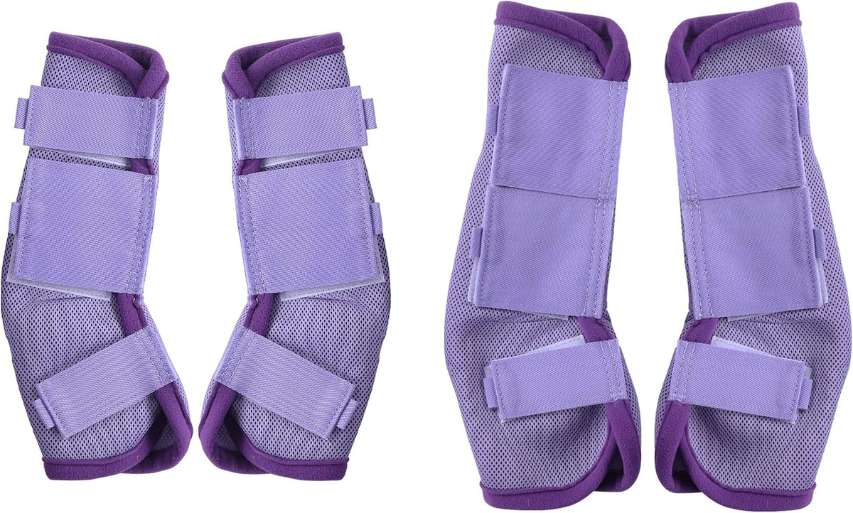 LEAFOREST Horse Fly Boots Set of 4 - Non Slip Leg Protection for Donkey Mini Pony Draft, Breathable Mesh Fly Boots for Pasture & Barn Use Deep Blue, Pony - Image 10