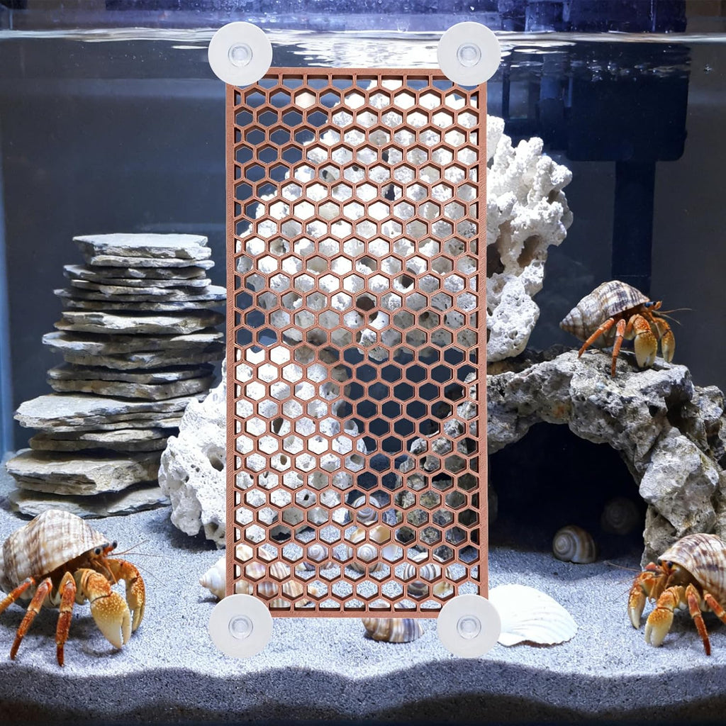Bolagar brown plastic climbing ladder accessory mounted on a glass terrarium wall