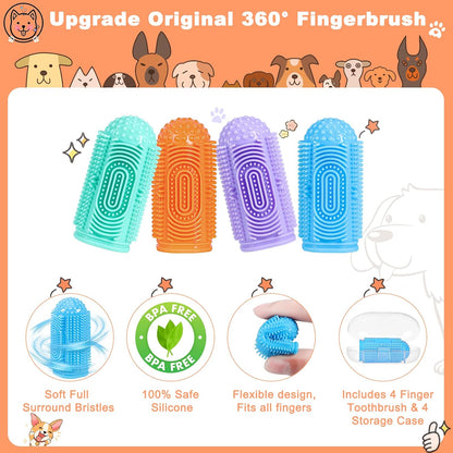 Yueyuejia pet silicone finger toothbrush inside storage case