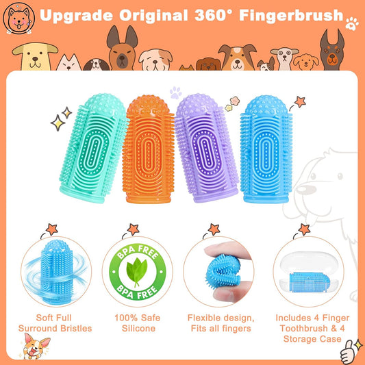 Yueyuejia pet silicone finger toothbrush inside storage case