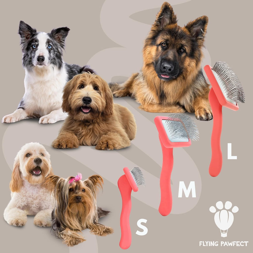 Flying Pawfect professional dog shedding brush package contents showing premium quality
