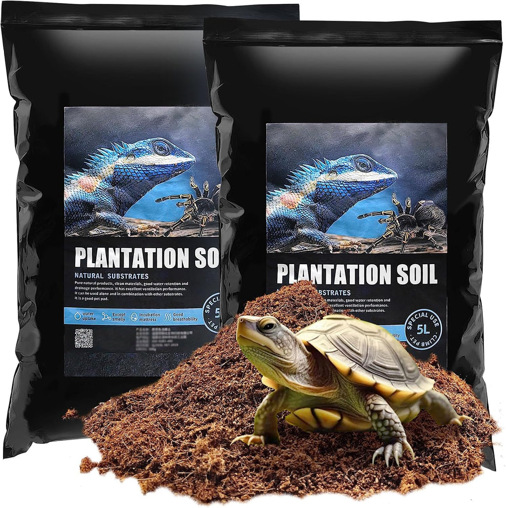 VCEPJH 2 Pcs Reptile Substrate Burrowing Tortoise Bedding for Habitat Bearded Dragon Enclosure Topsoil Terrarium Substrate for Snake Tarantula Gecko Lizard Spidey Frog Hermit Crab (5 L) - Image 11