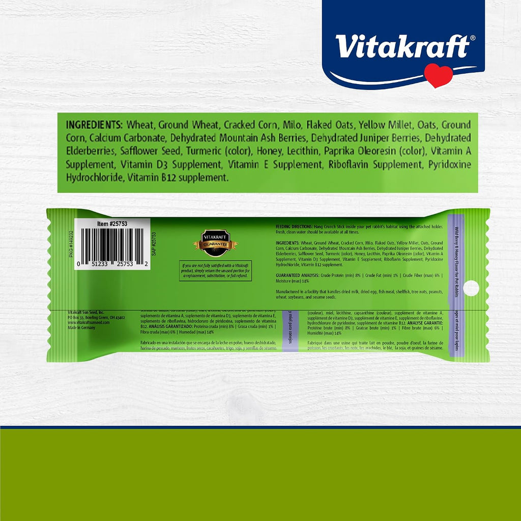 Vitakraft small animal treat box ingredients label detail