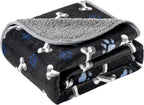 Waterproof Dog Blankets Pet Blanket 50"x60", Soft Fluffy Sofa Car Bed Protector, Reversible Sherpa Fleece Dog Blanket for Large Dogs(Dark Grey-Paws) - Image 11