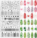 Whaline 6 piece nail art stamping plates kit front view