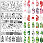 Whaline 6 piece nail art stamping plates kit front view