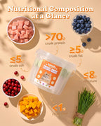 Close up of high protein freeze dried cat lollipop snack