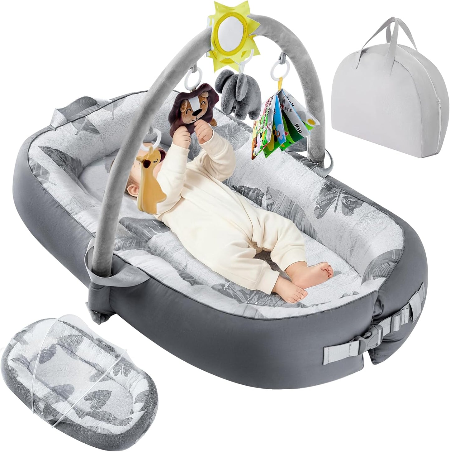 Swaathani portable baby lounger front view for infants