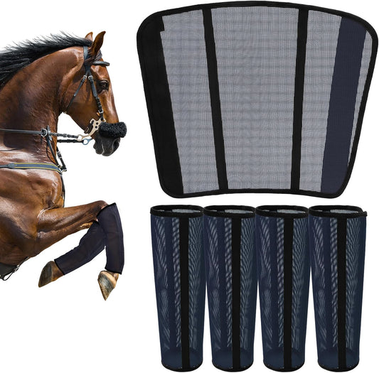 TAILNERY fly boots for horses front view on a horse's lower legs