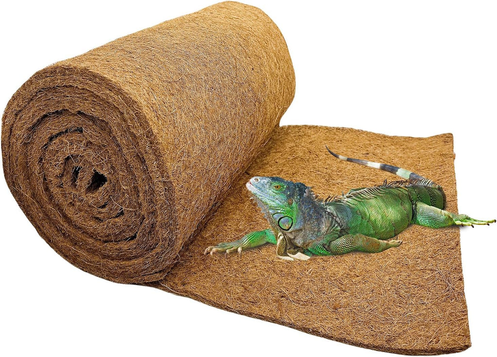 Hamiledyi 35.4x15.7" Reptile Carpet Coconut Fiber Substrate Large Lizard Cage Mat Coco Fiber Liner Snake Bedding Natual Coconut Fiber Carpet for Bearded Dragon Turtles Iguana Tortoises - Image 11