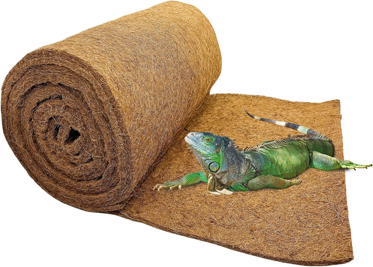 Hamiledyi 35.4x15.7" Reptile Carpet Coconut Fiber Substrate Large Lizard Cage Mat Coco Fiber Liner Snake Bedding Natual Coconut Fiber Carpet for Bearded Dragon Turtles Iguana Tortoises - Image 11