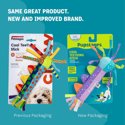 Cooling chew stick packaging details for authentic petstages dog toy
