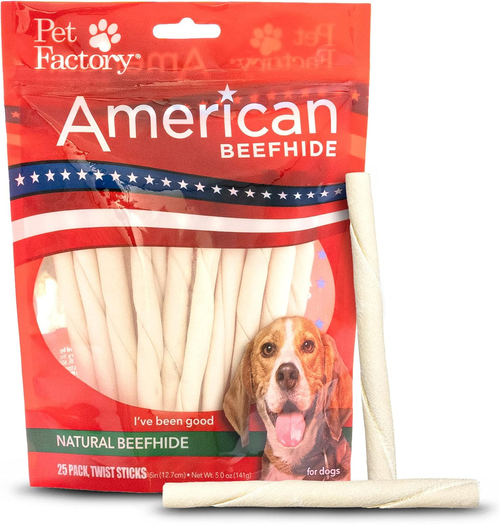 Pet Factory American Beefhide 5in Twist Sticks Dog Dental Chews - Natural Rawhide Dental Chews for Small to Medium Dogs, Promotes Oral Health - Natural, 5 Inches (1 lb Pack) - Image 12