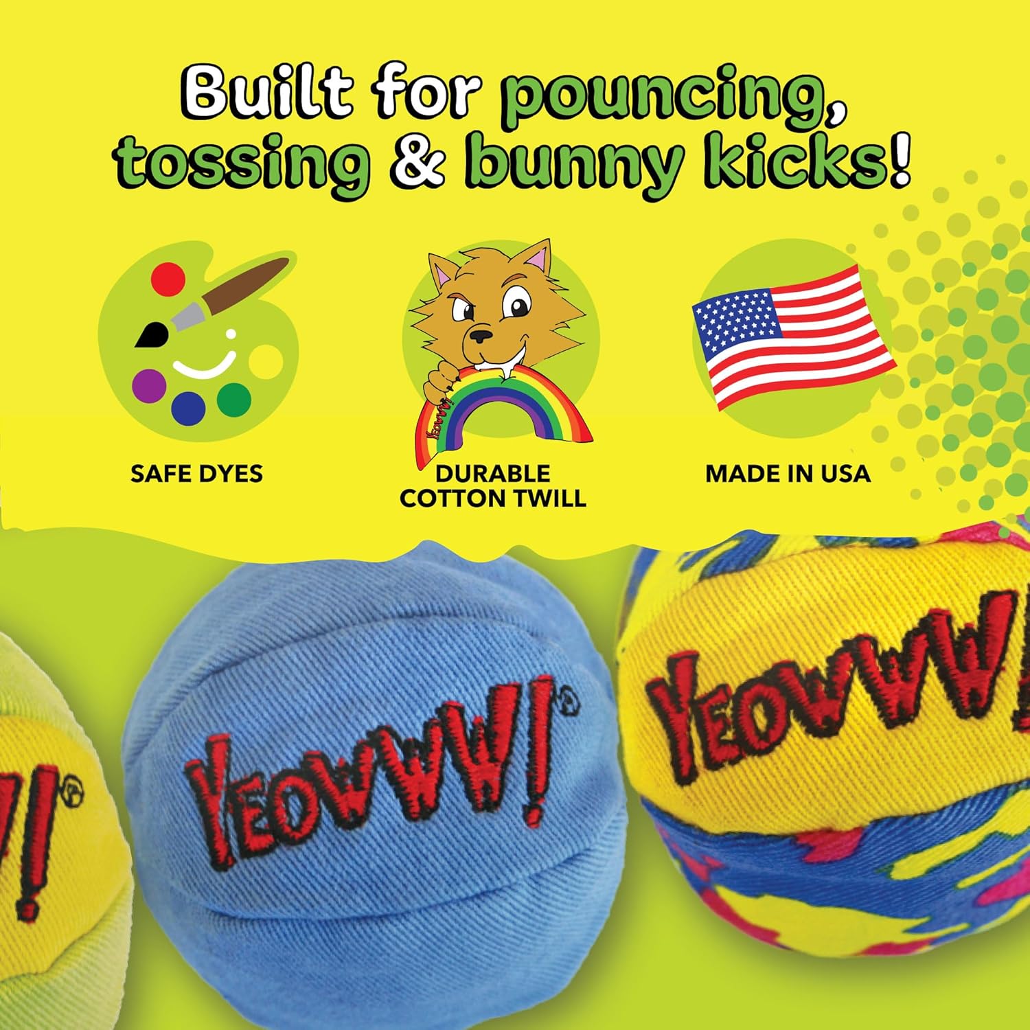Imported USA organic catnip ball toys for active feline play.