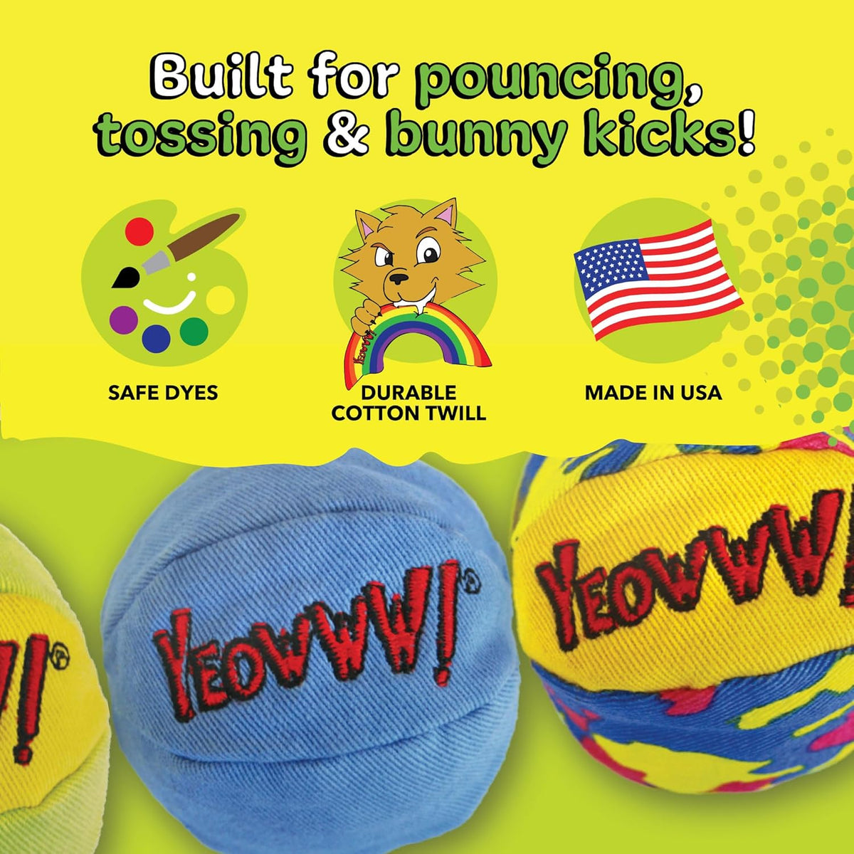 Imported USA organic catnip ball toys for active feline play.