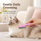 Pink anti slip handle flea comb for kittens and puppies.
