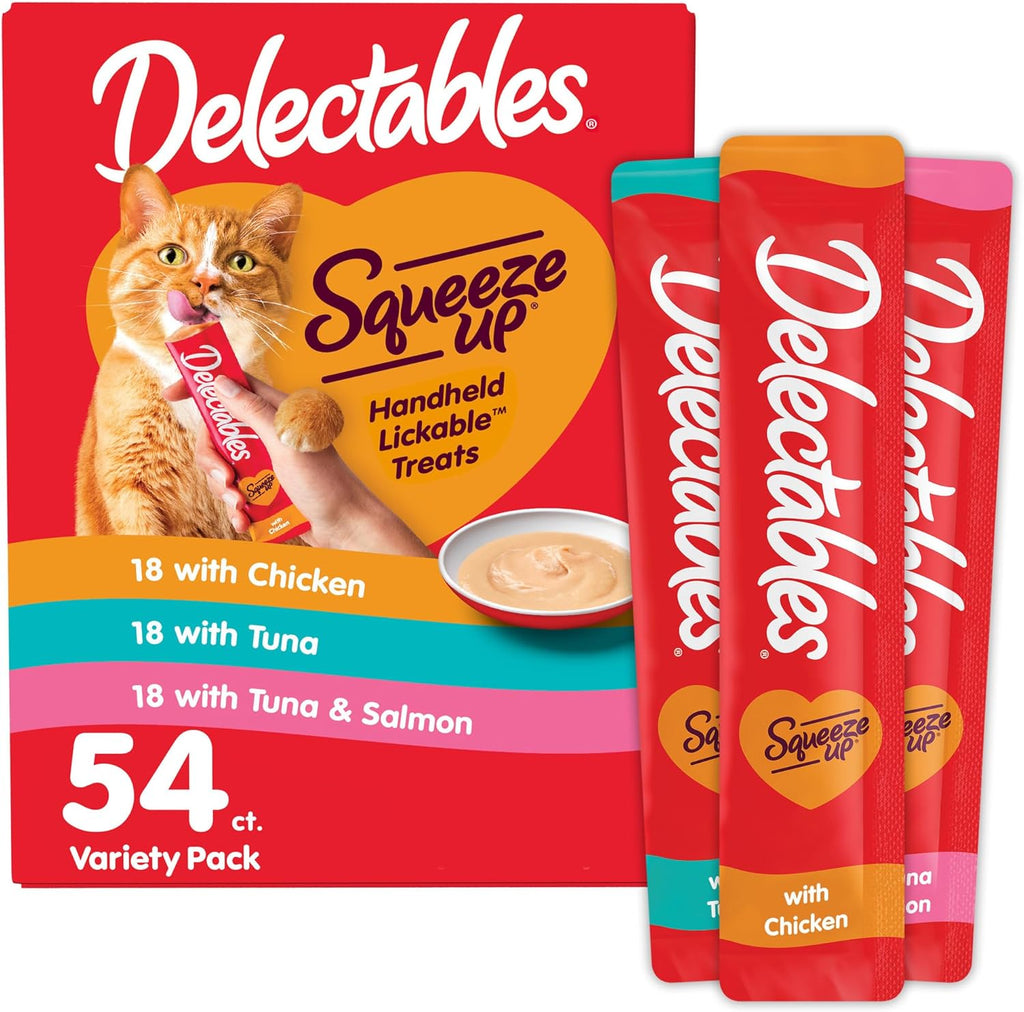 Delectables Squeeze Up Variety Pack, Creamy Squeezable Puree, Lickable Wet Cat Treats, Grain Free, No Added Fillers, No by-Products, No Added Preservatives, 0.5 Ounces Tube, 72 Tubes Total - Image 10