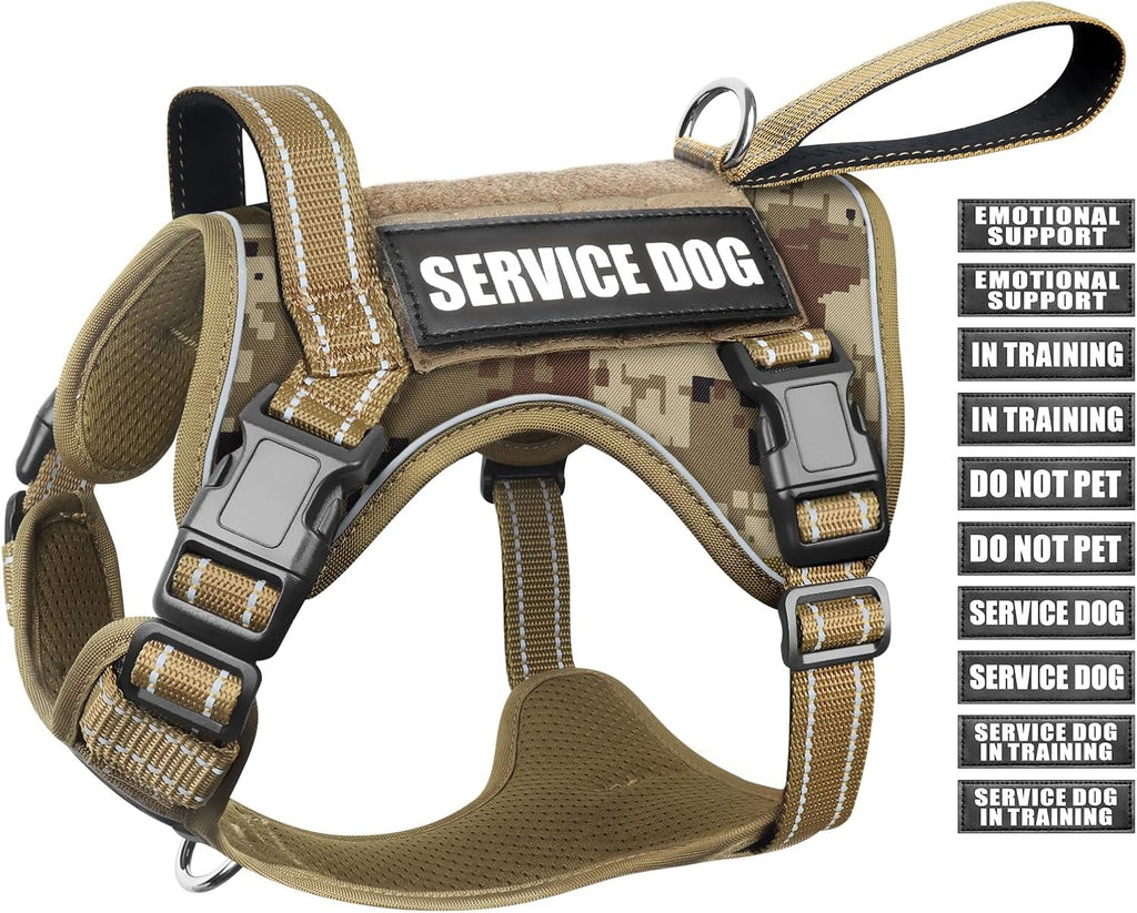WINSEE Tactical Dog Harness front view shown on a medium size dog for training.